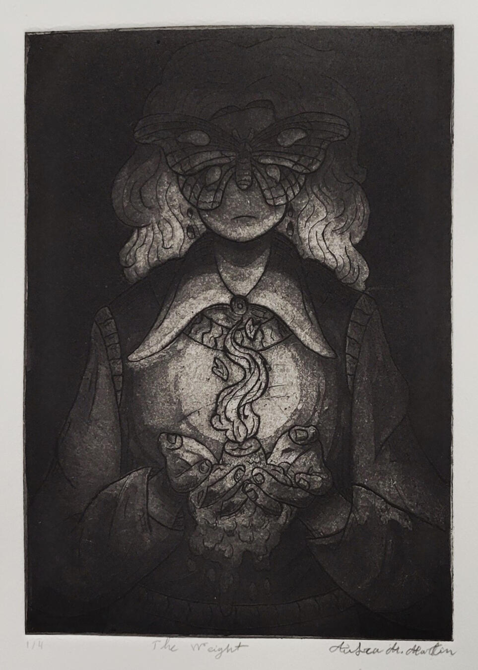 &quot;The Weight&quot; Aquatint 11/15/23