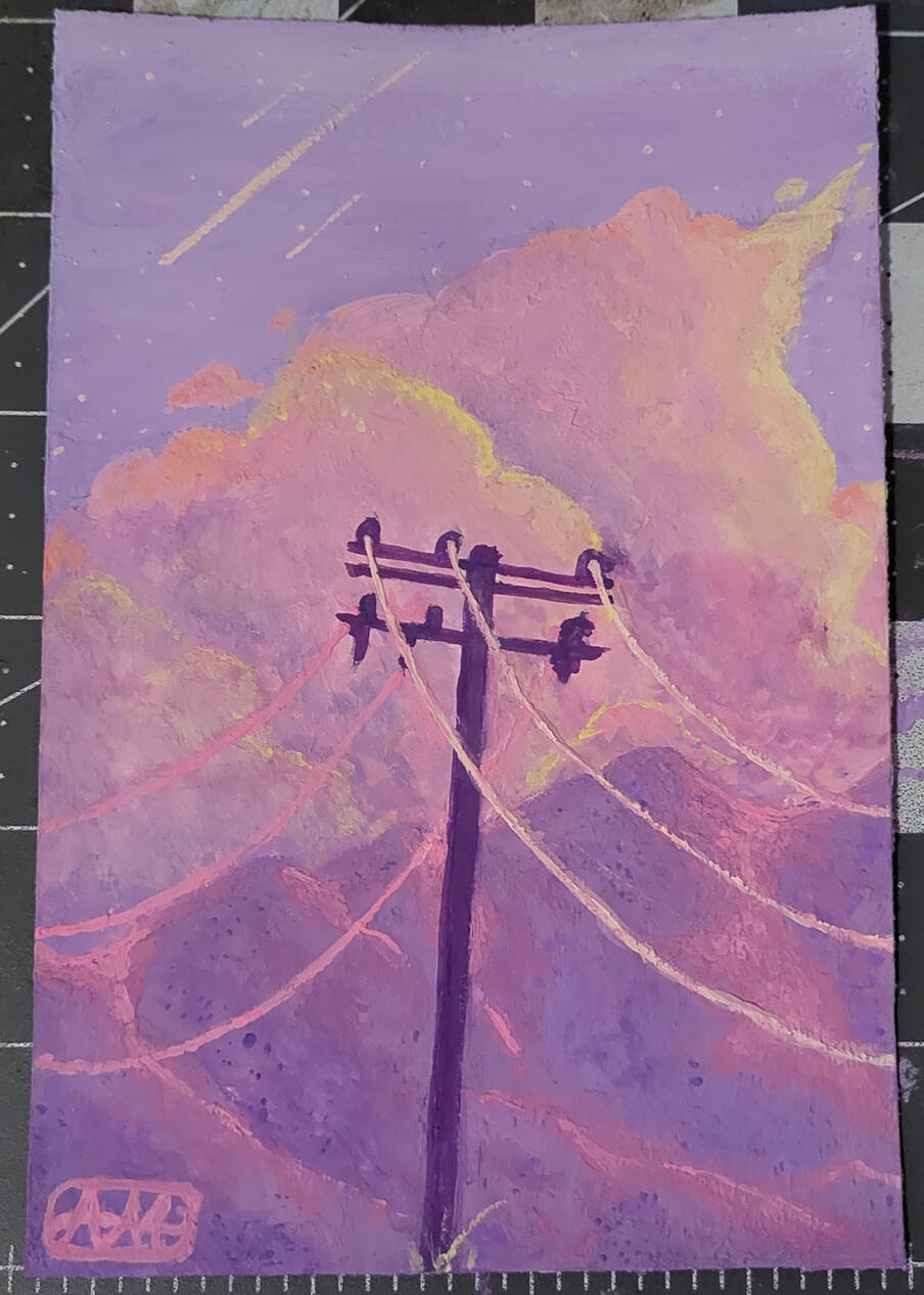 &quot;Telephone Connection&quot; Gouache 12/12/22