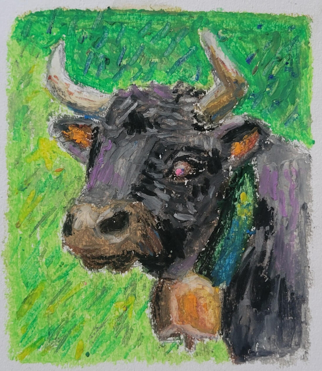 &quot;Cow&quot; Oil Pastel